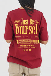 Comfortable Drop Shoulder Oversized T-Shirt – Just Be Yourself Quote by XEA Clothing
